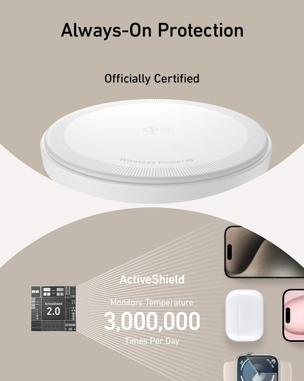 Anker MagSafe Charger Stand Compatible, iPhone 17 MagGo 3 in 1 Wireless Charging Station,Qi2 Certified 15W Wireless Charger, Desk Accessory, for iPhone 15/14/13/12 Series Apple Watch, AirPods The Branded Hub