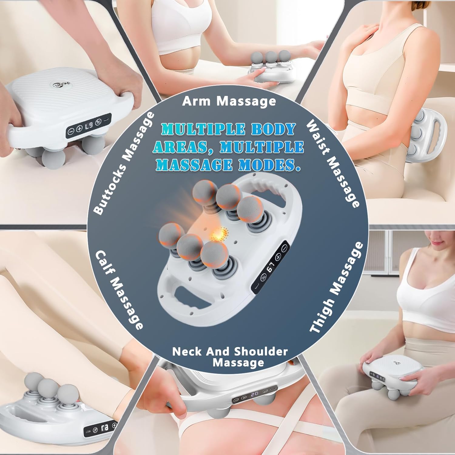 6 Head Massage Gun Deep Tissue with 9 Levels (imported)