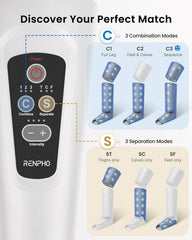 RENPHO Leg Compression Massager, Leg Massager Calf Massager for Circulation and Pain Relief, Effective for Father Mother Reduce Swelling, Grey The Branded Hub