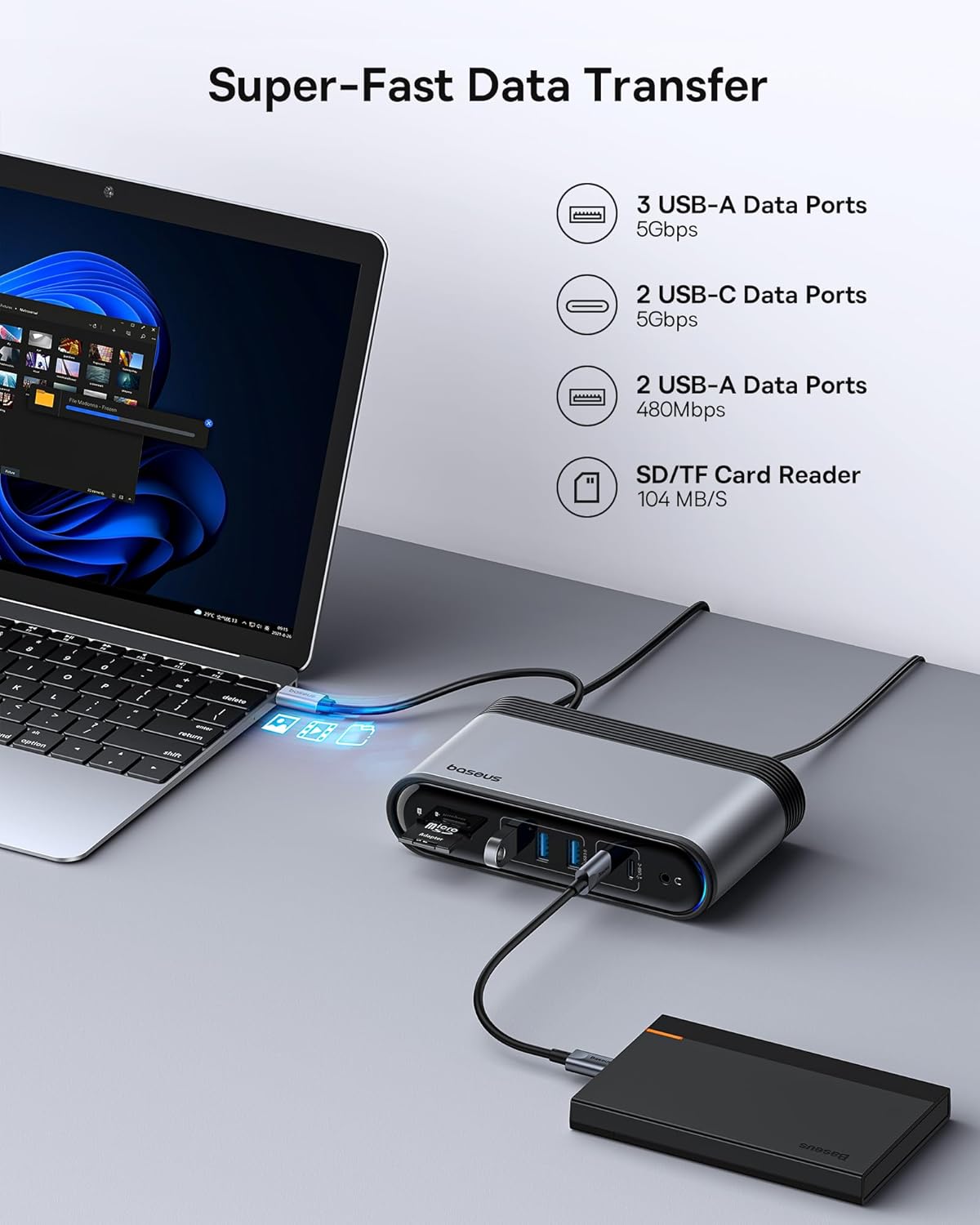 Baseus 17-in-1 USB C Docking Station to Cast on 3 Monitors with 100W PD The Branded Hub