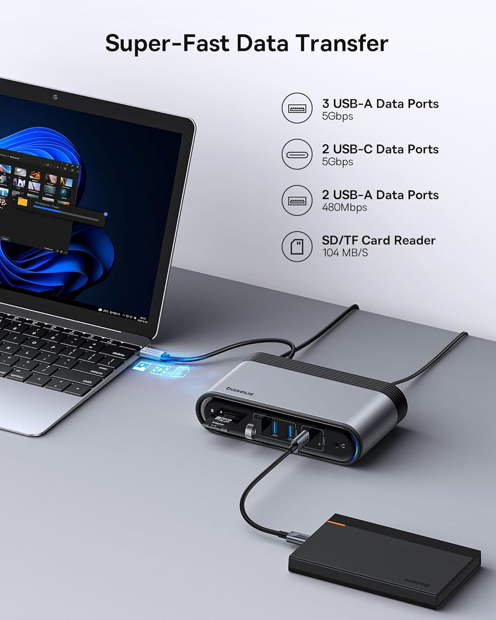 Baseus 17-in-1 USB C Docking Station to Cast on 3 Monitors with 100W PD The Branded Hub