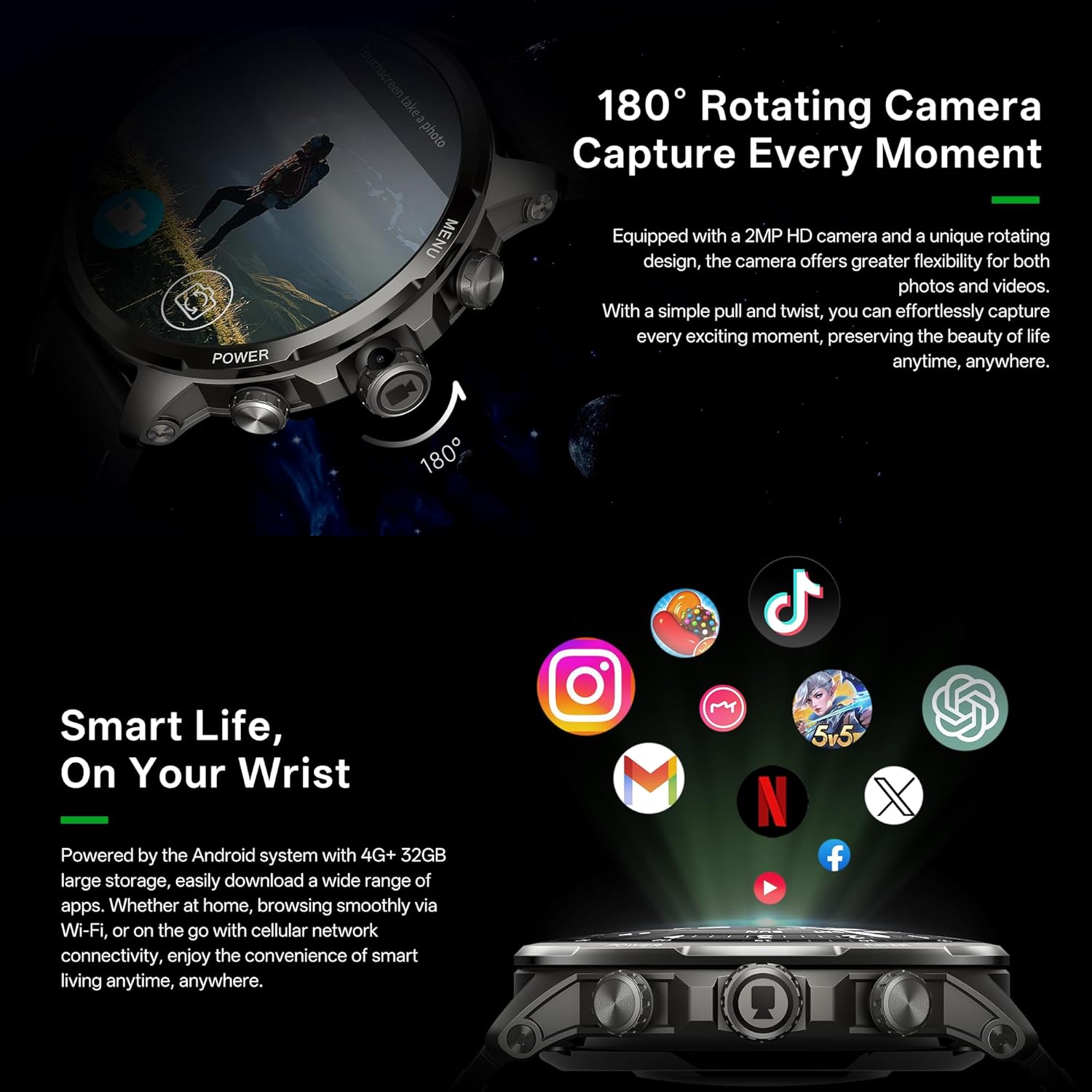 Black Shark Watch X Pro Smartwatch, 4G Android Watch Phone The Branded Hub