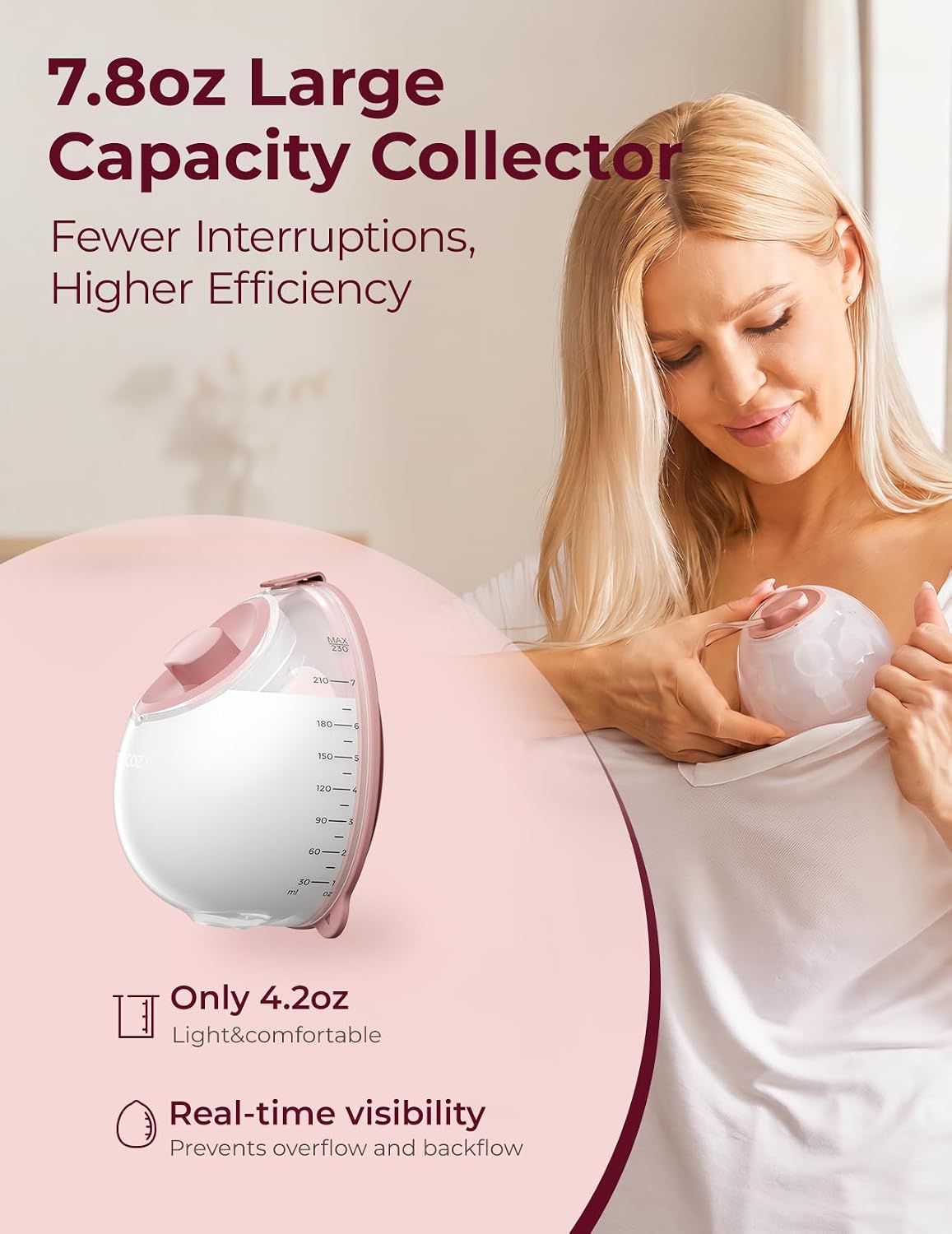 Momcozy V1 Pro Wearable Breast Pump, Hospital-Grade Pocket Primary Pump | Hands-Free Portable Pump, Lightweight, Visible Cups,Real Milk Removal