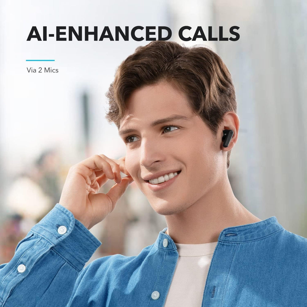Soundcore by Anker P20i True Wireless Earbuds, 10mm Drivers with Big Bass, Bluetooth 5.3, 30H Long Playtime, Water-Resistant, 2 Mics for AI Clear Calls, 22 Preset EQs, Customization via App (Black) The Branded Hub