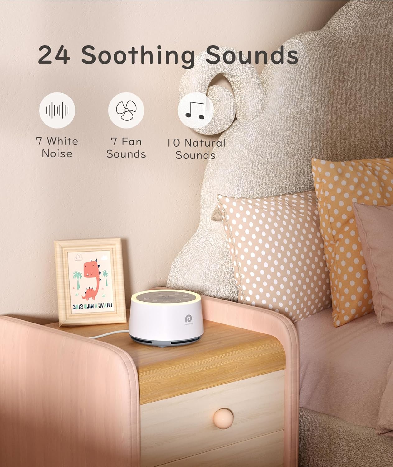 Dreamegg D1 Sound Machine Baby - White Noise Machine for Baby with Night Light, 24 High Fidelity Sounds, Timer & Memory Feature, Noise Machine with Nursery Lamps for Adults, Home, Office The Branded Hub