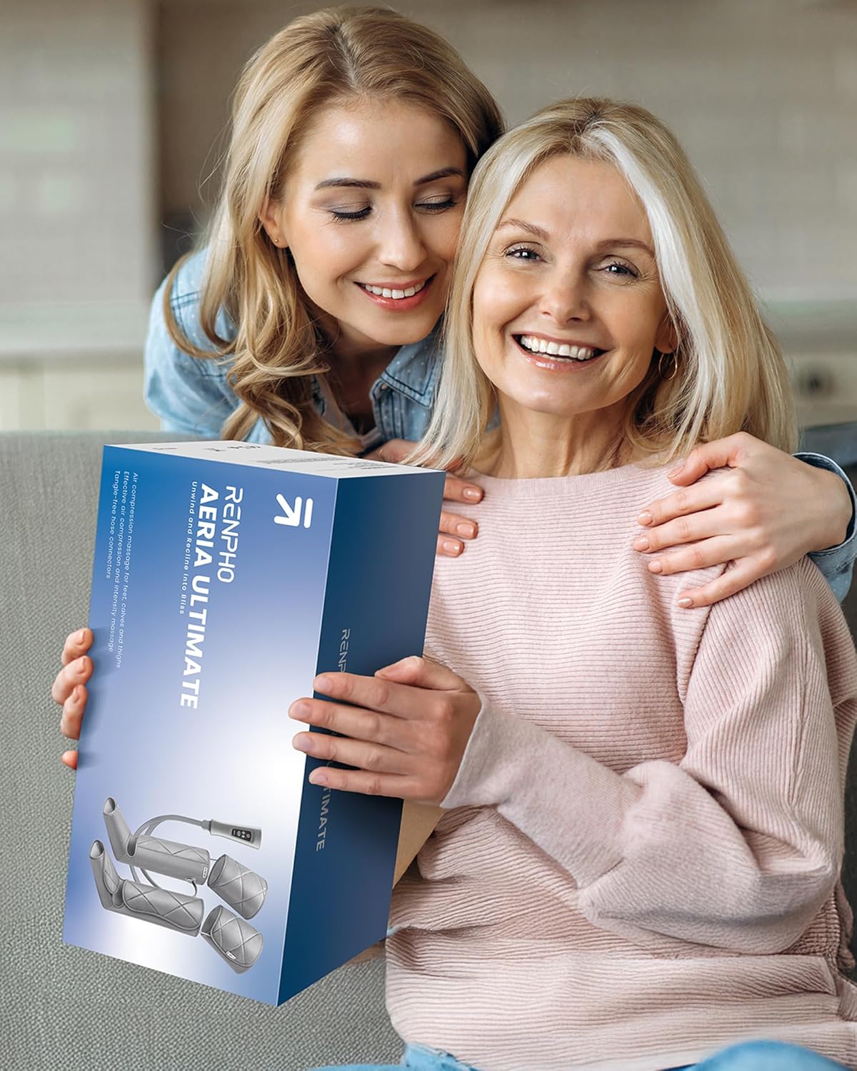 RENPHO Leg Compression Massager, Leg Massager Calf Massager for Circulation and Pain Relief, Effective for Father Mother Reduce Swelling, Grey The Branded Hub