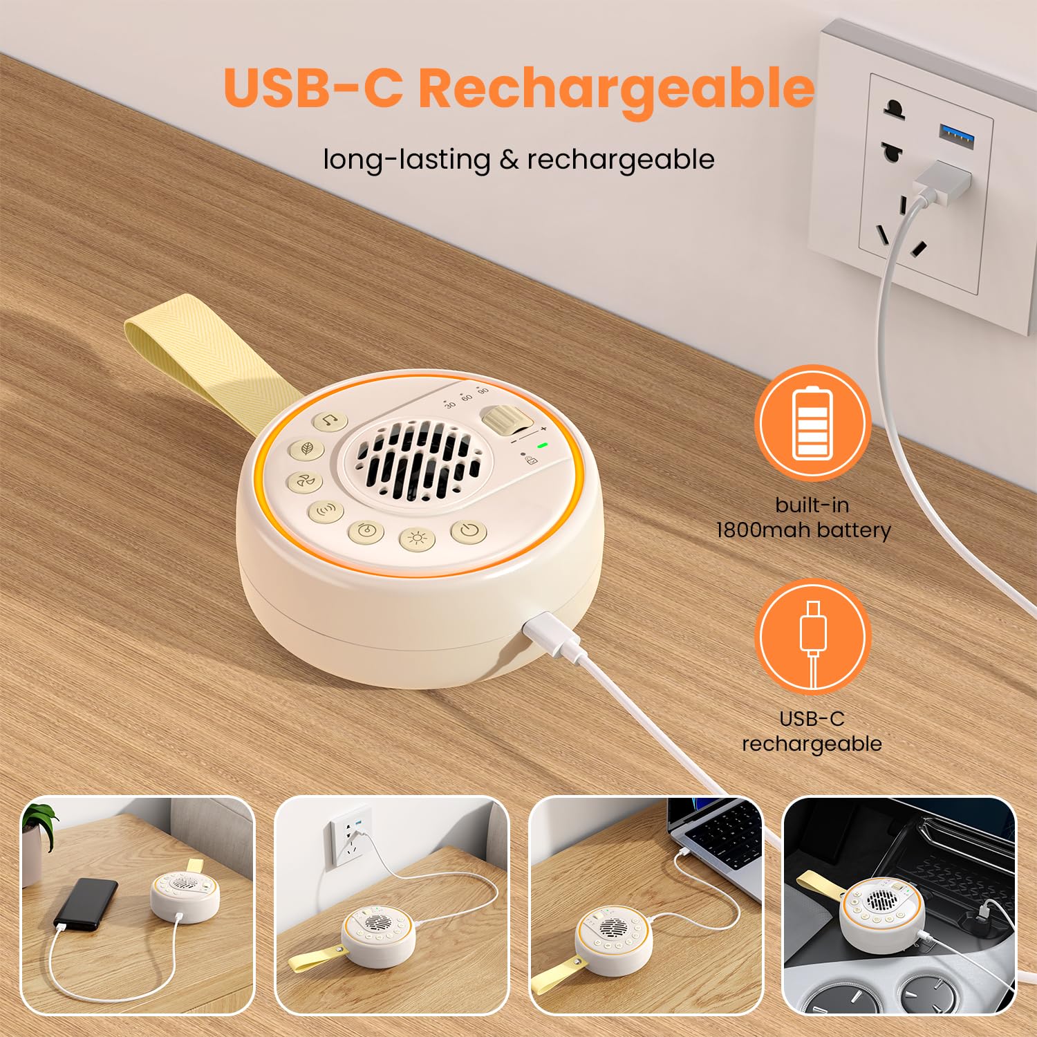 Lemnoi White Noise Machine,Portable Sound Machine with 22 Soothing Sounds