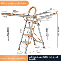 2-in-1 Step Ladder With Built-In Drying Rack