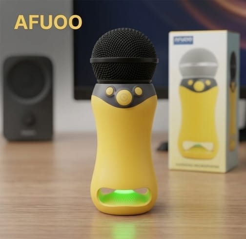 AFUOO Magic Karaoke Mic for Kids - Bluetooth Speaker with Alien & Chipmunk Voice Changer