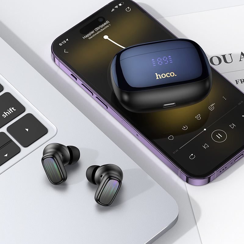 HOCO EQ20 Wireless Headphones with Charging Case (BT v5.4) Noise Reduction ENC + ANC - Black