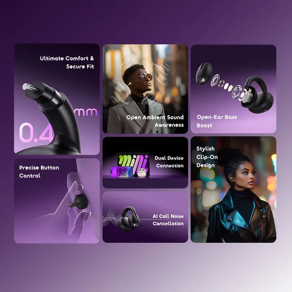 Oraimo OpenSnap Clip-On True Wireless Earphones