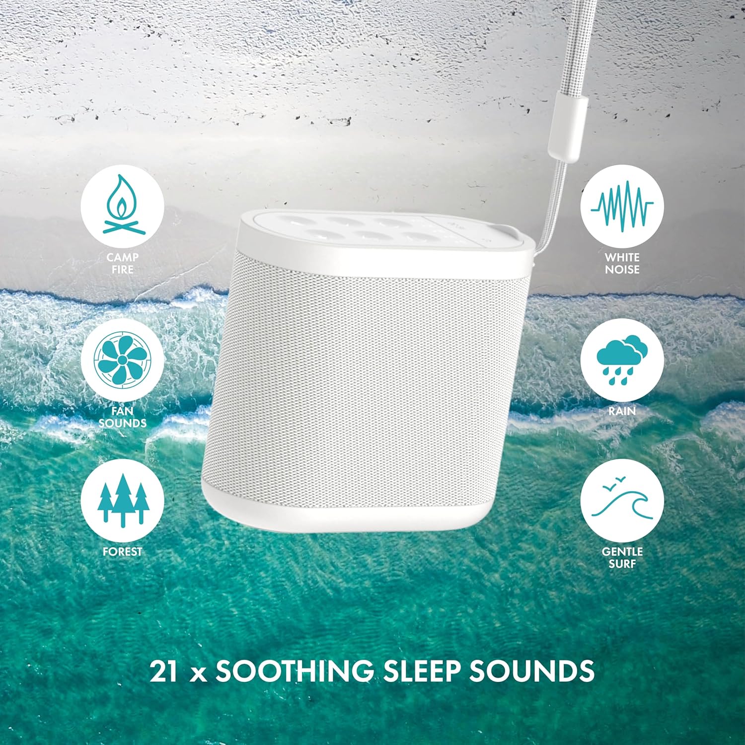 Flexi Dream | White Noise Machine Baby Adults | 21 Soothing Sounds Sleeping Nursery Travel Home Office