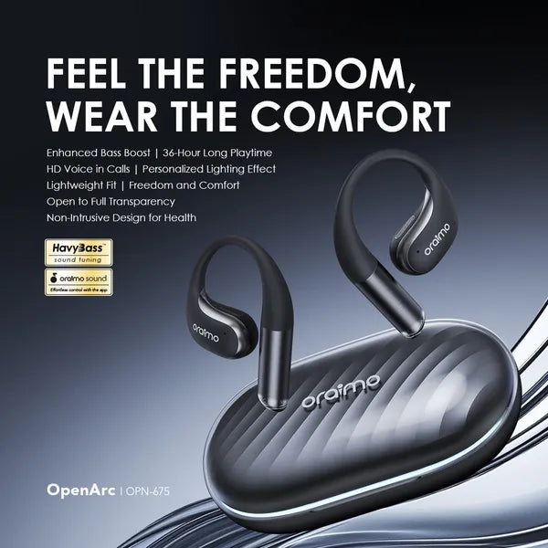 Open-Ear Bass Boost   36-Hr Long Playtime   HD Voice in Calls   Personalized Lighting Effect