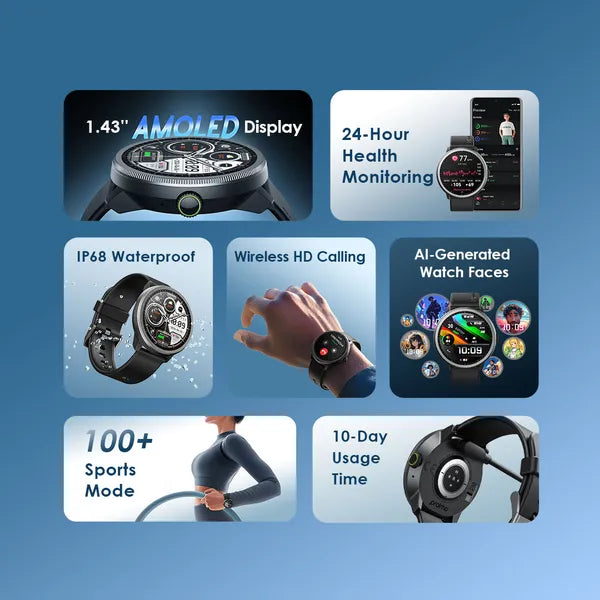Oraimo Watch 5R 1.43'' Amoled IP68 Smart Watch
