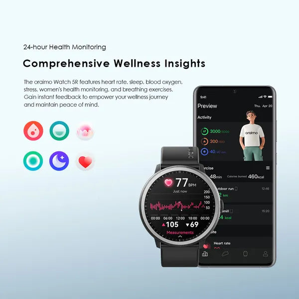 Oraimo Watch 5R 1.43'' Amoled IP68 Smart Watch
