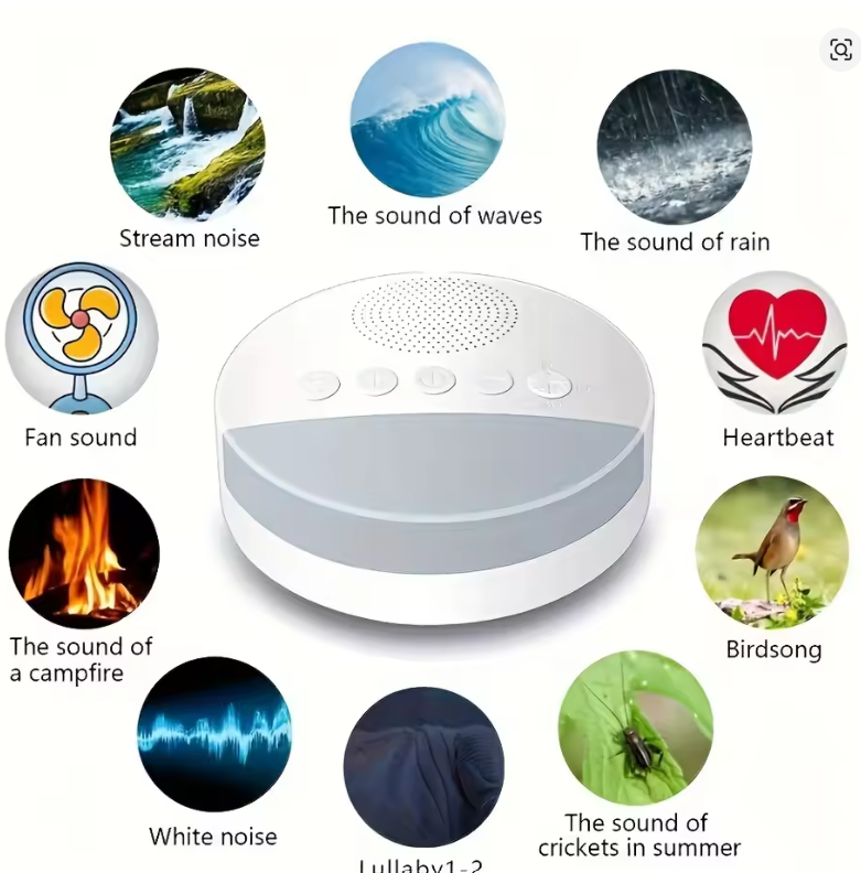 White Noise Machine USB Rechargeable Timed Shutdown Sleep Machine Baby Sleep