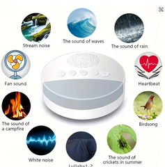 White Noise Machine USB Rechargeable Timed Shutdown Sleep Machine Baby Sleep