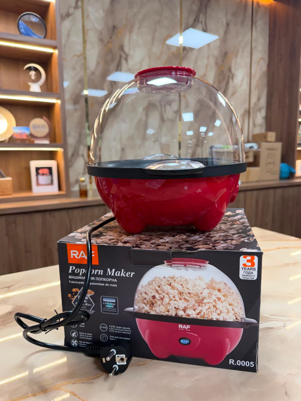 RAF Large Capacity Electric Popcorn Maker – Hot Air Oil-Free Popcorn Machine
