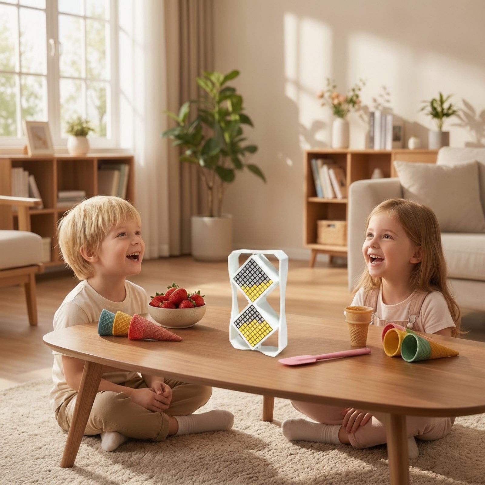 Electronic hour glass pixellete