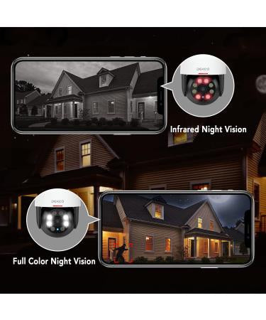 DEKCO Outdoor Security Camera – WiFi, Pan-Tilt 360° View, 3MP, 2-Way Audio, Full Color Night Vision, Waterproof, Motion Detection and Siren The Branded Hub