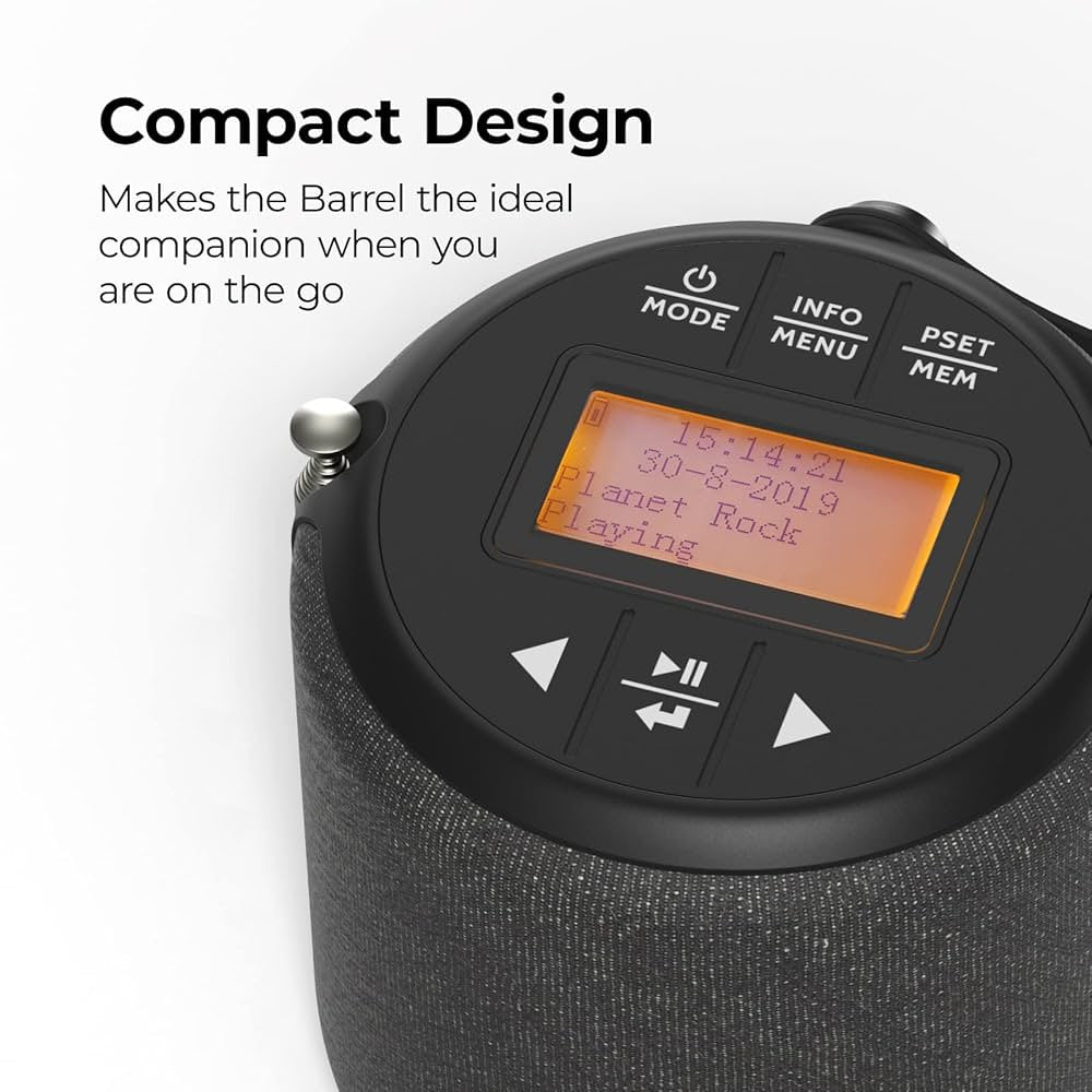I-Box Barrel Bluetooth Speaker, DAB Plus/DAB Radio The Branded Hub