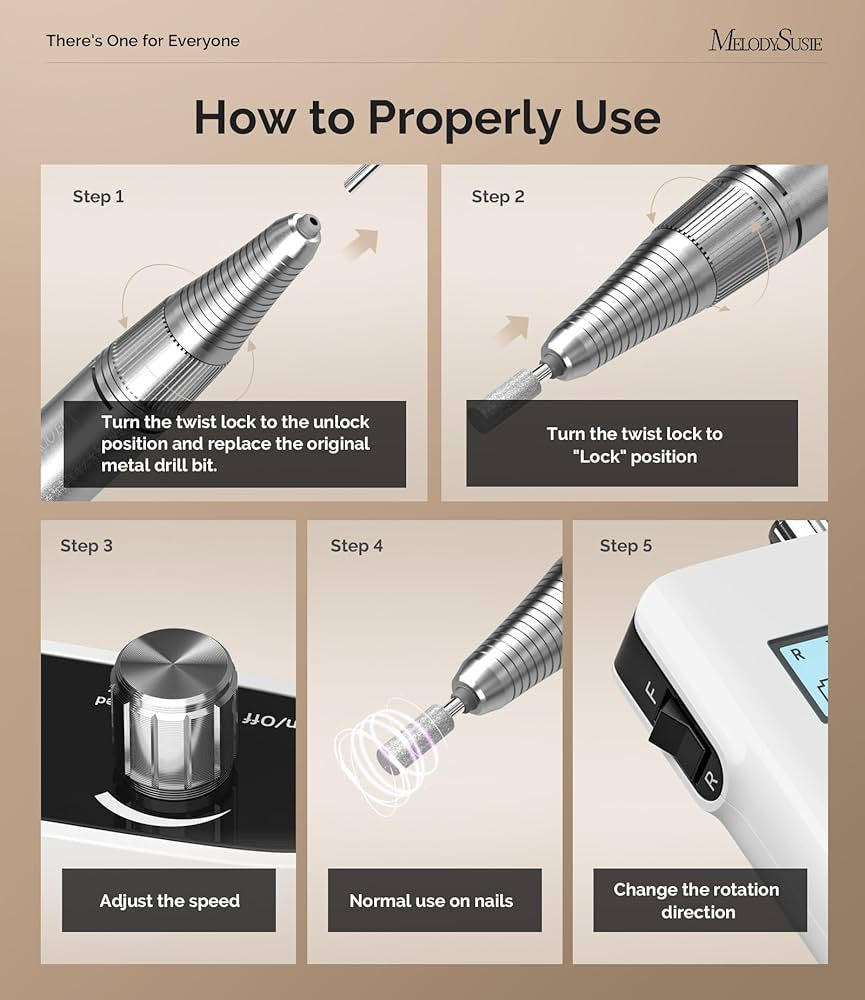 MelodySusie Professional Rechargeable 30000 rpm Nail Drill,SC320H The Branded Hub