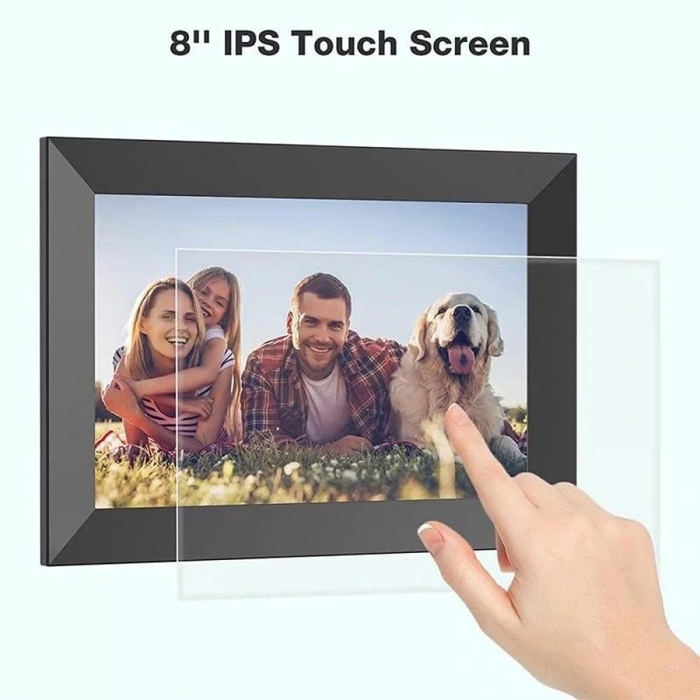 Jeemak F15 Digital Picture Frame 8.0 inch WiFi Photo Frame Gift Choice for Family/Friends Smart Frame Wireless Sync 16gb Storage The Branded Hub