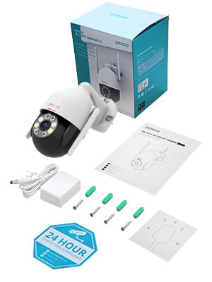 DEKCO Outdoor Security Camera – WiFi, Pan-Tilt 360° View, 3MP, 2-Way Audio, Full Color Night Vision, Waterproof, Motion Detection and Siren The Branded Hub