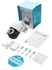 DEKCO Outdoor Security Camera – WiFi, Pan-Tilt 360° View, 3MP, 2-Way Audio, Full Color Night Vision, Waterproof, Motion Detection and Siren The Branded Hub
