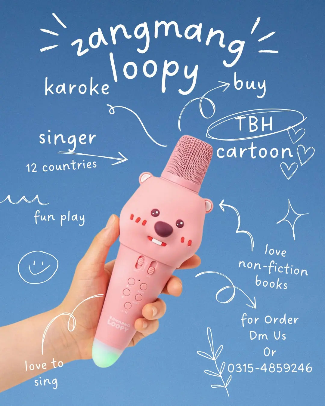 Zangmang Loopy Karaoke Mic with bluetooth Connectivity The Branded Hub