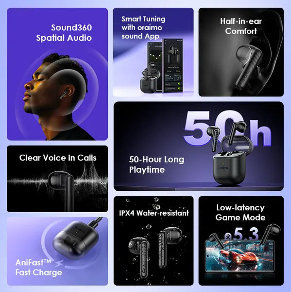 Oraimo FreePods Neo Half In Ear True Wireless Earbuds The Branded Hub