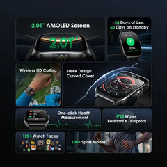 Oraimo Watch Nova AM 2.01" AMOLED Screen Curved Cover Smart Watch